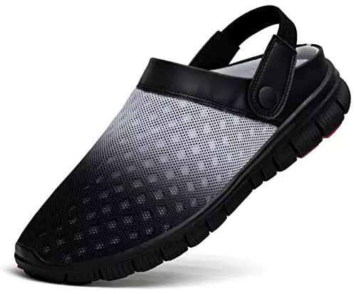 SAGUARO Unisex Clogs Hausschuhe Herren Damen Pantoletten Mesh Atmungsaktiv Gartenschuhe rutschfeste Leicht Sommer Strandschuhe Slip-on Flach Freizeit Sandalen
