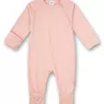 Sanetta Mädchen-Overall Rosa, Praktischer und bequemer Strampler aus Bio-Baumwolle für Mädchen. Baby Overall 050