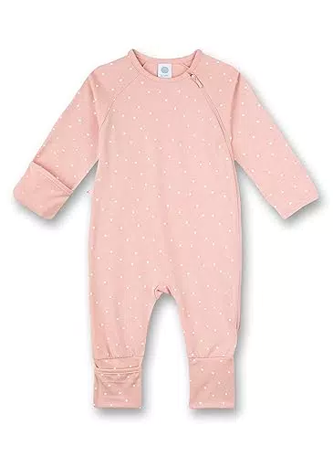 Sanetta Mädchen-Overall Rosa, Praktischer und bequemer Strampler aus Bio-Baumwolle für Mädchen. Baby Overall 050