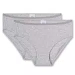 Sanetta Mädchen-Rioslip Graumelange, Hochwertige und nachhaltige Unterhose für Mädchen aus Baumwolle. Inhalt: 2er Set Unterwäsche für Mädchen 152
