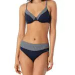 Schiesser Damen 179213 Bikini-Set, dunkelblau, 46