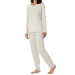 Schiesser Damen Anzug Lang 1 Pyjamaset, Natur-mel. Ii
