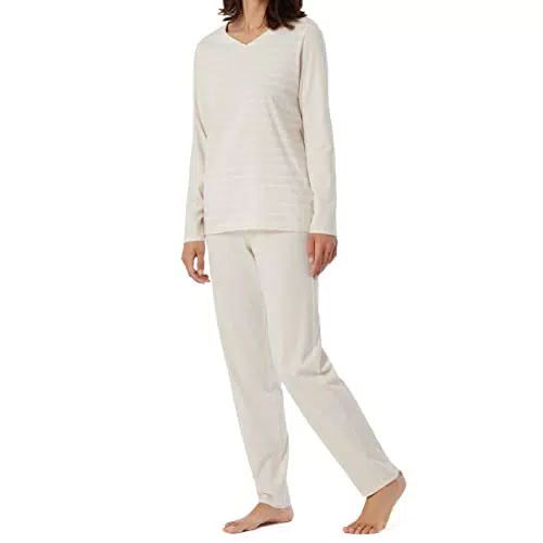 Schiesser Damen Anzug Lang 1 Pyjamaset, Natur-mel. Ii
