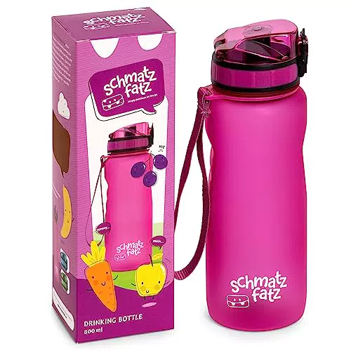 schmatzfatz Kinder Trinkflasche 800ml, Sport für Schule Kindergarten