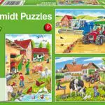 Schmidt Spiele 56216 Auf dem Bauernhof, 3x24 Teile Kinderpuzzle
