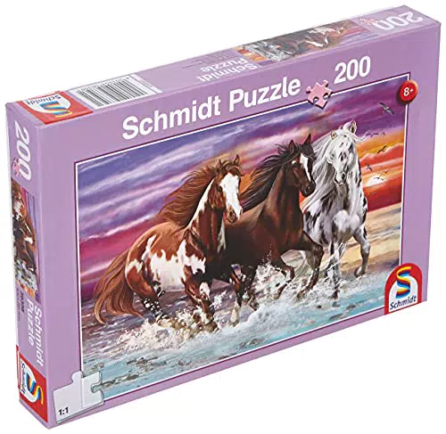 Schmidt Spiele 56356 Horse Wildes Pferde-Trio, Kinderpuzzle