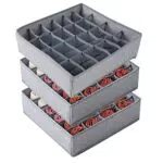 SCLLNDA 3 Stück Aufbewahrungsboxen für Socken und Unterwäsche 24 Zellen Schublade Organizer Unterwäsche Organizer Schubladen Ordnungssystem für Socken Krawatten Gürtel Zubehörteile