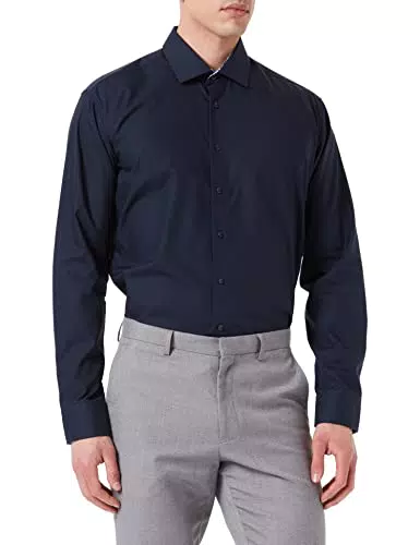 Seidensticker Herren Business-Hemd - Extra Slim Fit - Bügelfrei - Kent-Kragen - Langarm - Patch - 100% Baumwolle
