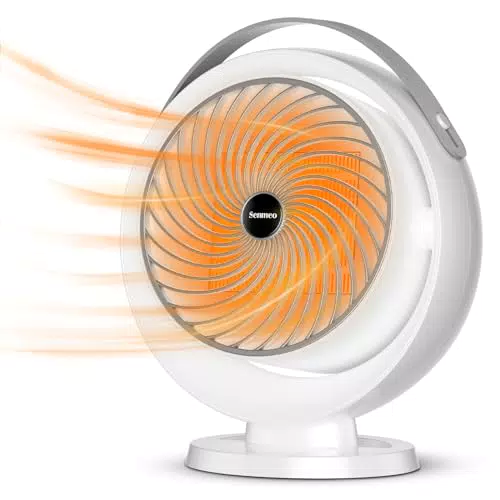 Senmeo Heizlüfter Energiesparend Leise 1000W, 2S Sofortheizung Heizlüfter Energiesparend mit 2 Heizstufen