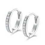Shuxin Creolen Silber Damen Ohrringe, 925 Sterling Silber Creolen mit AAA Zirkonia