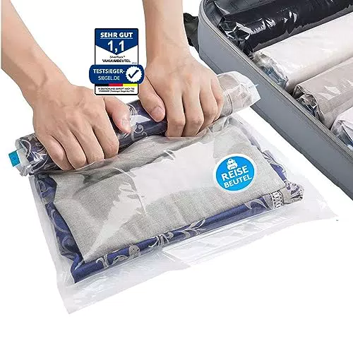 SilverRack Vakuumbeutel Set Reise in Größe - Travel Vakuumbeutel für Kleidung zum Rollen - Vakuum Kleiderbeutel - Kleider Vakuumierbeutel als Backpacker Vacuum Bags