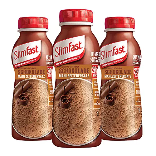 SlimFast Fertigdrink Schokolade 3er Pack I Fertiggetränk mit hohem Eiweißanteil & reduzierten Kalorien I Gebrauchsfertige Schoko Trinkmahlzeit für eine gewichtskontrollierende Ernährung I 3 x 325 ml