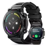 Smartwatch Herren, Fitness Tracker 1, 39 Zoll Touchscreen Smartwatch Herren mit Telefonfunktion Schrittzähler Herzfrequenz Schlafmonitor Pulsmesser