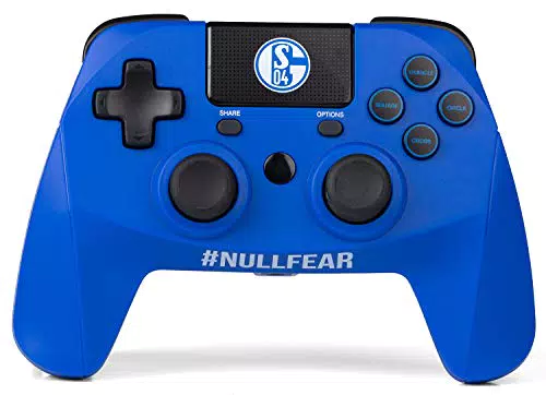 snakebyte S04 Wireless Pro Controller - Offiziell lizenzierter FC Schalke 04 Bluetooth Gamepad für PlayStation 4 / PS4 Pro