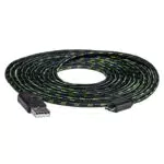 snakebyte Xbox One Micro USB CHARGE:CABLE - schwarz/grün - für sämtliche Xbox One Controller - Kabel PS4 & Xbox One kompatibel - 3m Meshcable