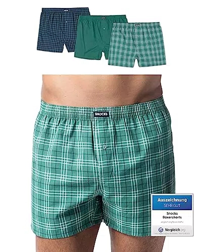 Snocks American Boxershorts Herren - Boxershorts Herren Weit aus Bio-Baumwolle: Boxershorts Herren Baumwolle Locker - Gr. X