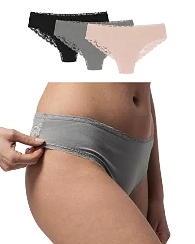 Snocks Unterhosen Damen Unterwäsche Frauen Brazilian Slip 3er Pack Damen Unterwäsche Baumwolle Slip Damen Unterhosen Schwarz Olive Größe S Slips Pantys Hipster Damen