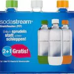 SodaStream Aktions-Set Pet-Flaschen 2+1, 3x 1L, aus bruchfestem kristallklarem PET in den Farben Weiß