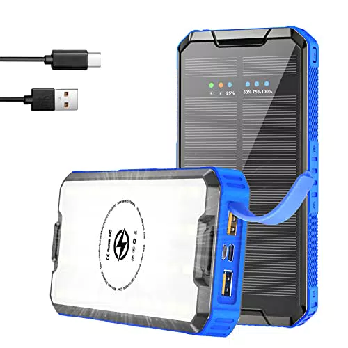 Solar Powerbank, ANYFONG 30000mah Wireless Power Bank Solarzelle