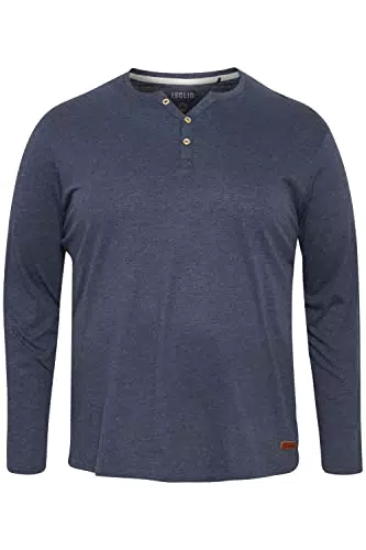 !Solid SDVolko BT Herren Big & Tall Longsleeve Langarmshirt Shirt mit Grandad Ausschnitt