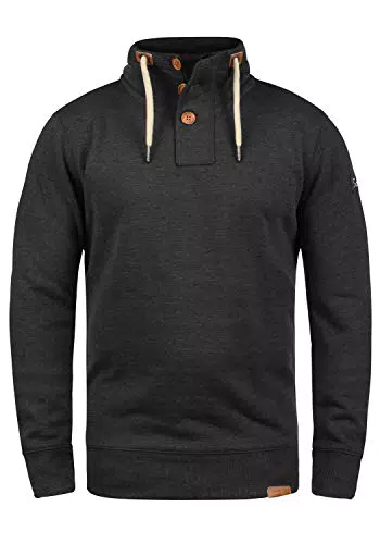 !Solid TripTroyer Herren Sweatshirt Pullover Troyer Pulli Mit Stehkragen Und Knopfverschluss