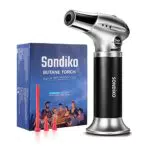Sondiko Küchenbrenner S901, Flambierbrenner, nachfüllbarer Crème Brulée Brenner mit Sicherheitsschloss für die Küche