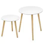 SONGMICS Beistelltisch-Set rund, 2 Moderne Sofatische