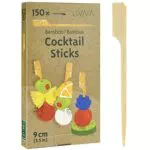 Spieße Fingerfood: 150x Bambus Fingerfood Spieße und Cocktail Sticks 9cm Cocktailspieße für Cocktail Gläser Partypicker Holz Partypicker Bambus und Holzspieße Fingerfood LIVAIA Bambus Spieße