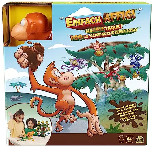 Spin Master Games - Einfach affig - Das witzige Kinderspiel mit fliegenden Knet-Kugeln - Wer Holt die meisten Bananen vom Baum? Für 2-4 geschickte Affenfreunde ab 4 Jahren