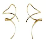 Spiraldraht-Ohrringe für Frauen, 14 Karat Gold, handgebogen