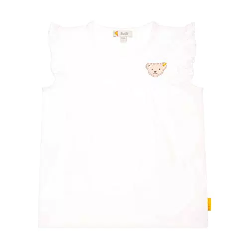 Steiff Mädchen T-shirt Kurzarm T Shirt, Bright White