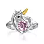 Sterling Silber Niedlichen Einhorn Ring, Einhorn Schmuck Geburtstagsgeschenke für Mädchen Frauen Tochter Sie