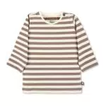 Sterntaler Baby Jungen Langarmshirt Baby GOTS Langarm-Shirt gestreift - Baby Shirt Langarm - mit Esel Stickerei und Knopf - braun