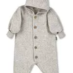 Sterntaler Baby Jungen Overall Baby Knöpfe Overall - Overall Baby - aus Merino Wolle mit Kapuze und Knopfleiste - hellgrau
