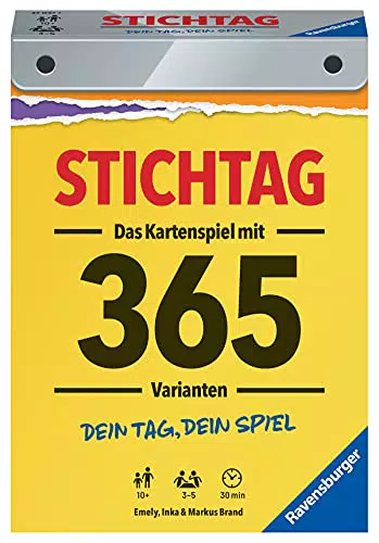 Stichtag 27047 Dein Tag, Dein Spiel Das spannende Stichspiel mit 365 Varianten von Ravensburger für 3 bis 5 Spieler ab 10 Jahren inklusive Schnellstart-Anleitung!