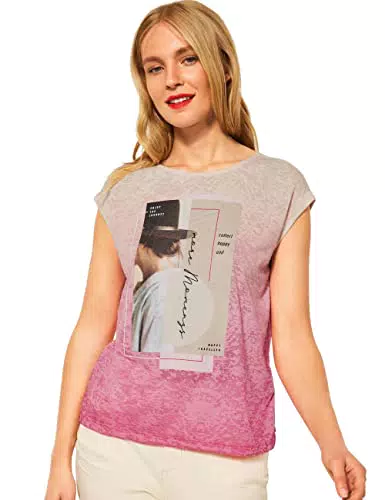 STREET ONE Damen A318043 Sommershirt, Cherry red, 36