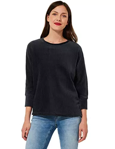 STREET ONE Damen A318505 Cordshirt, Dark Washed Grey