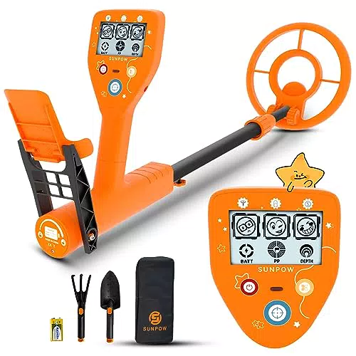 SUNPOW Metalldetektor für Kinder Exklusives Cartoon LCD Display