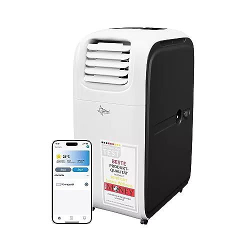 SUNTEC Mobiles Klimagerät Transform 14.000 Eco R290 APP Klimaanlage mobil und leise mit Smart App Steuerung Entfeuchter für Räume bis 70 qm Mobile Kühlung & Heizung für zuhause 14.000 BTU