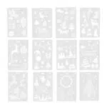 SUPVOX 12 Stück Zeichenschablonen Malschablonen Weihnachten Schablone Set Stanzschablone Stanzformen für DIY Bullet Journal Album Scrapbooking Papier Karte Deko