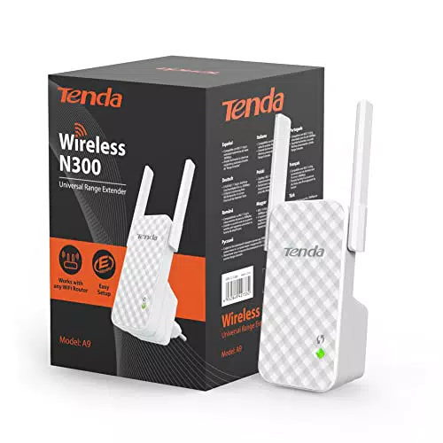 Tenda WLAN Repeater WLAN Verstärker WiFi Repeater, 2*3dBi externe Antennen