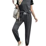Terecey Damen Sportanzug Set Jogginganzug Zweiteiler Trainingsanzug Kurzarm Baumwolle Freizeitanzug Rundhals Hausanzug Tops Sporthose