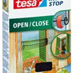 tesa Insect Stop COMFORT Open / Close Fliegengitter Fenster zum Öffnen & Schließen - Insektenschutz Rollo selbstklebend - Anthrazit