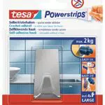 tesa Powerstrips Haken LARGE aus Metall - selbstklebender Badhaken