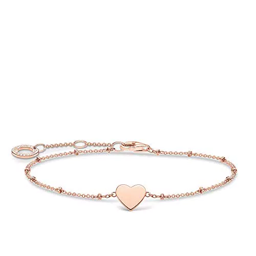 Thomas Sabo Armband Herz mit Kugel roségold, 925 Sterlingsilber
