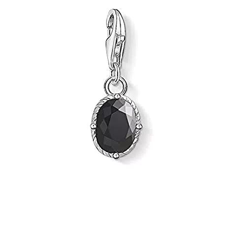 Thomas Sabo Damen Anhänger Schwarzer Stein 925 Sterling Silber 1669-643-11
