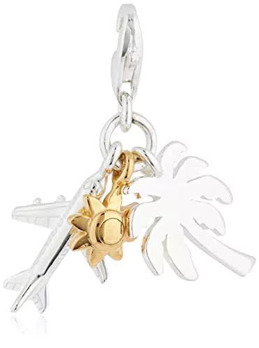 Thomas Sabo Damen Charm-Anhänger Sonne Flugzeug Palme Charm Club 925 Sterling Silber 1430-413-21