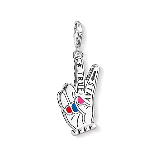 Thomas Sabo Damen Charm-Anhänger Stay True Charm Club 925 Sterling Silber 1752-007-7