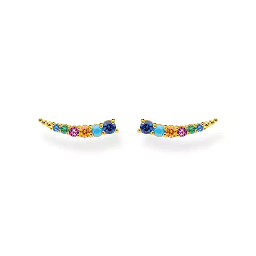 Thomas Sabo Damen Ohrringe Ear climber farbige Steine gold