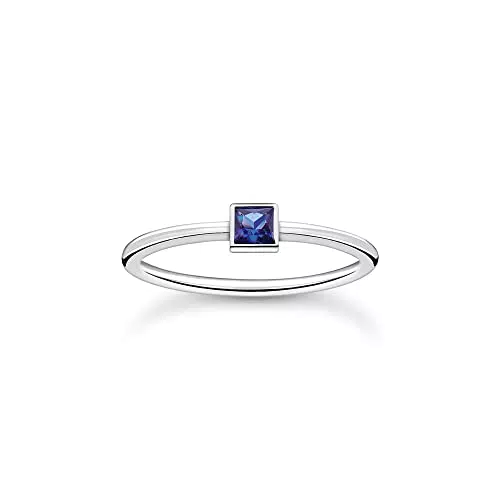 THOMAS SABO Damen Ring mit blauem Stein 925 Sterlingsilber TR2395-699-32
